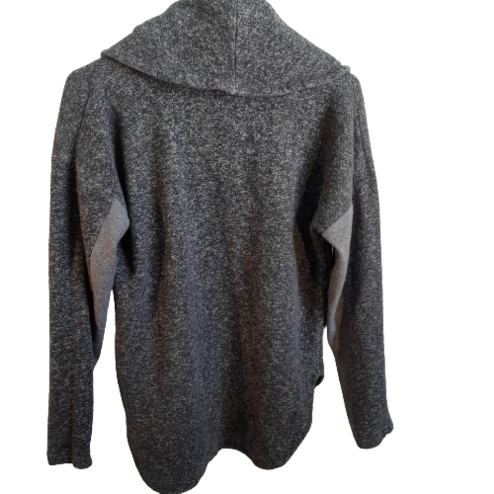 TOMMY HILLFIGER LUX Sweater elbow patch Grey Womens  Medium Cowl neckline - Picture 2 of 12